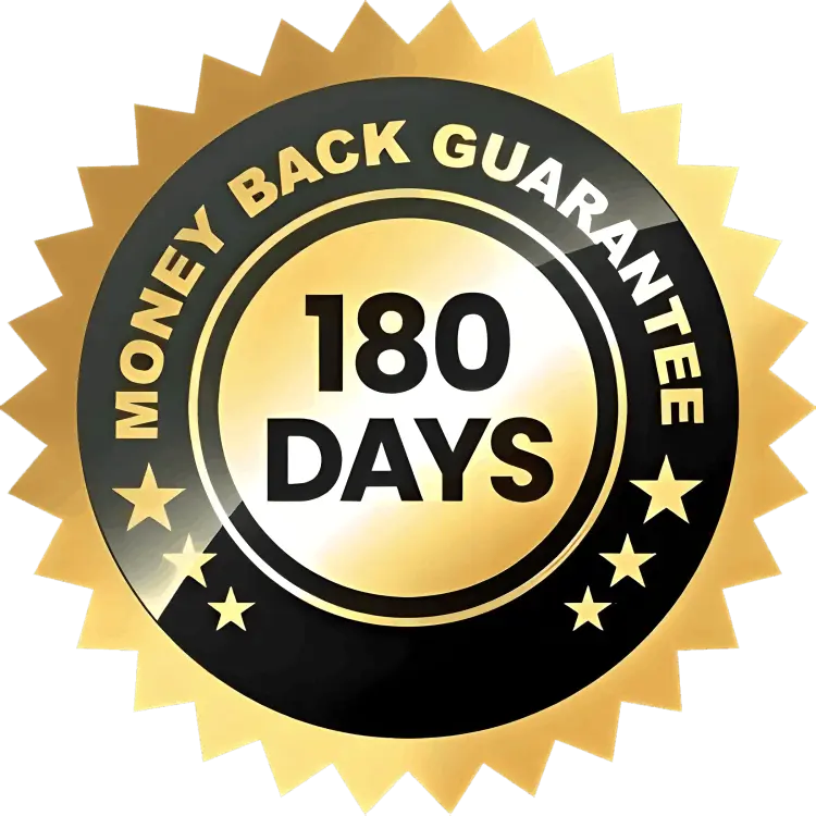 180 day money back guarantee seal for Neuro Serge