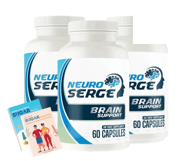 Neuro Serge 3 bottle package with two bonus e-books, 90 day supply